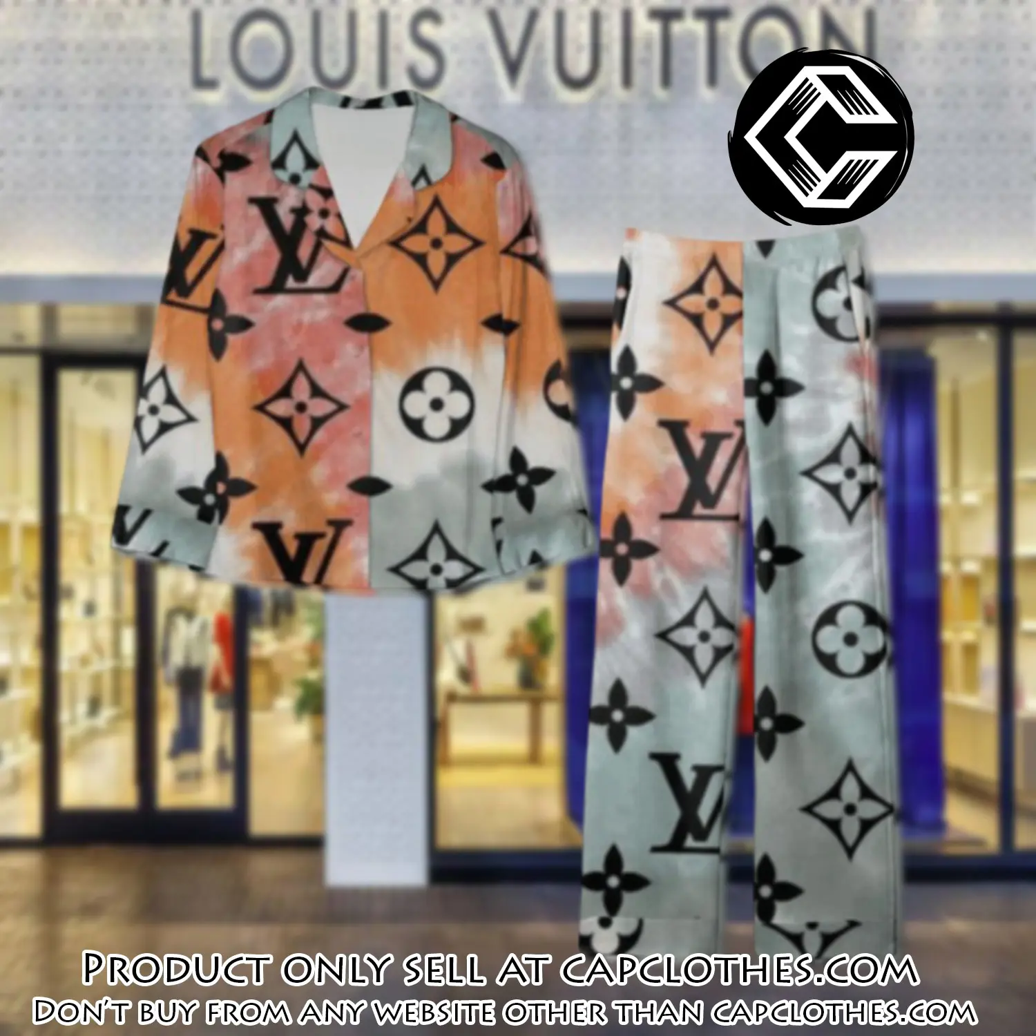 Trending luxury lv satin pajama set pjs1078 cc1718339